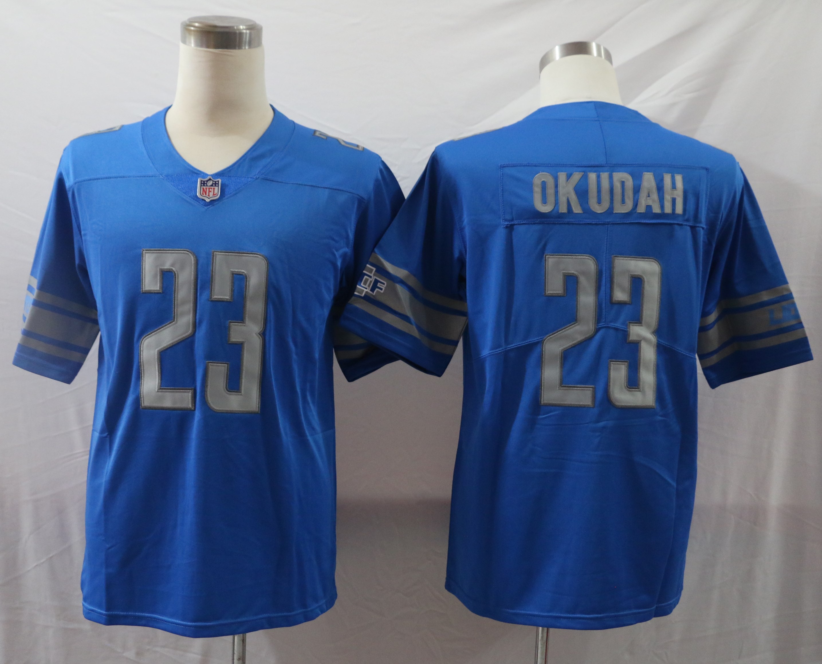 Men's Detroit Lions Jeff Okudah #23 Blue Jersey